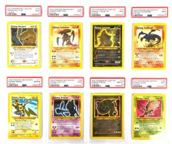 Pokemon TCG. Italian Neo Destiny Complete Shining Set all PSA graded Mint 9 and Gem Mint 10.