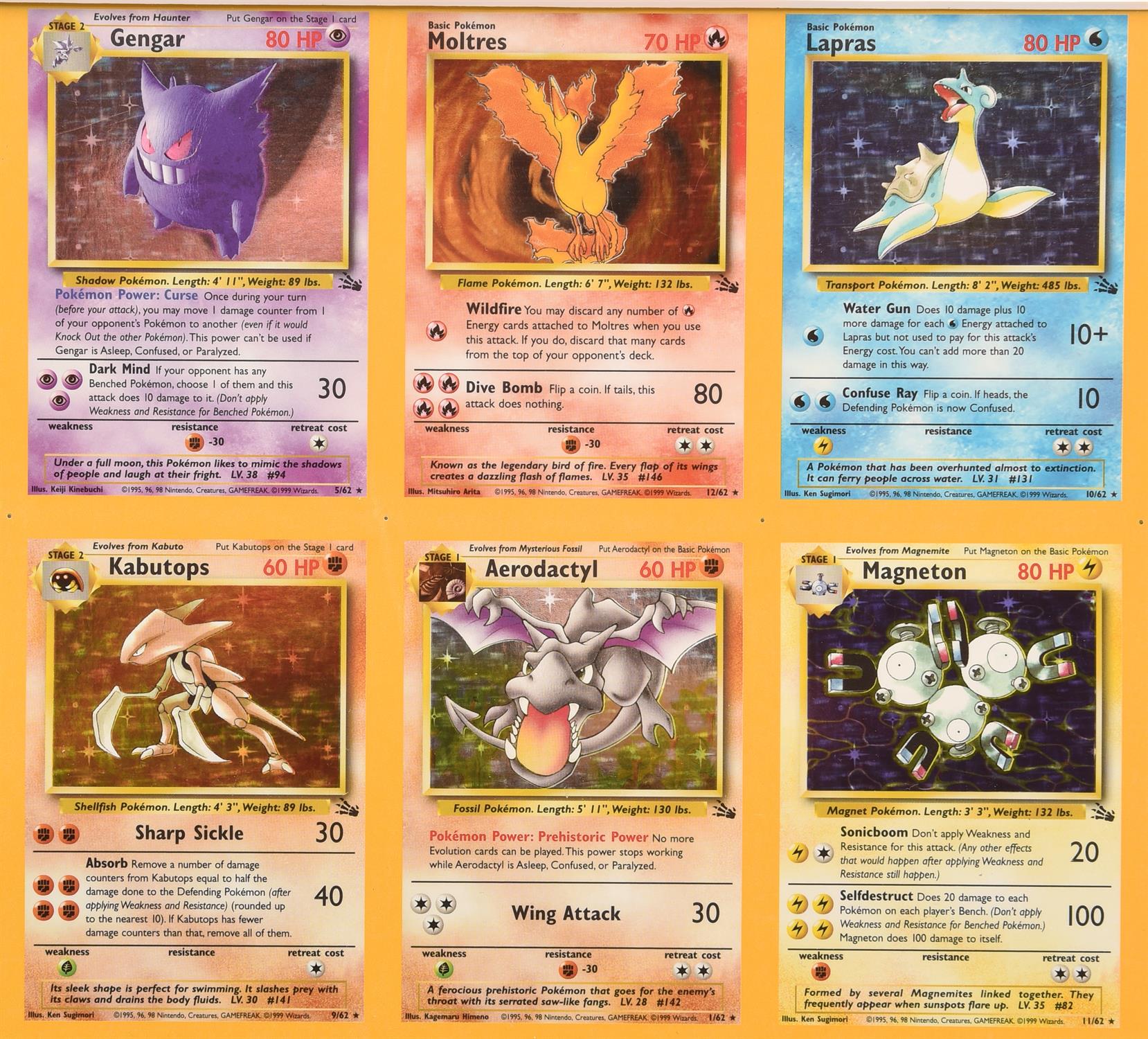 Pokemon TCG. Uncut Fossil Holo Sheet. This lot contains a framed uncut sheet featuring the - Image 6 of 13