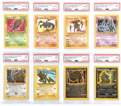 Pokemon TCG. French Neo Destiny Complete Shining Set all PSA graded Mint 9 and Gem Mint 10.