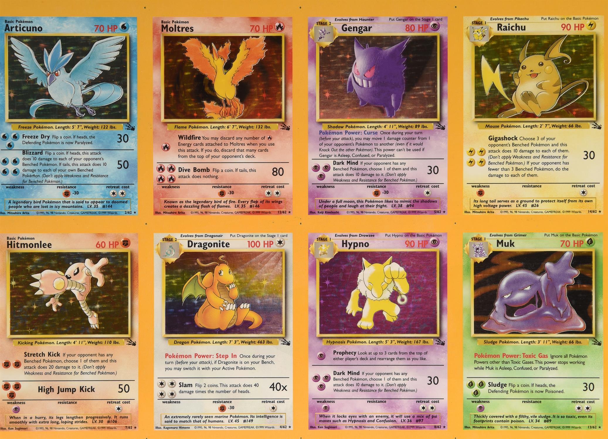 Pokemon TCG. Uncut Fossil Holo Sheet. This lot contains a framed uncut sheet featuring the - Image 2 of 13