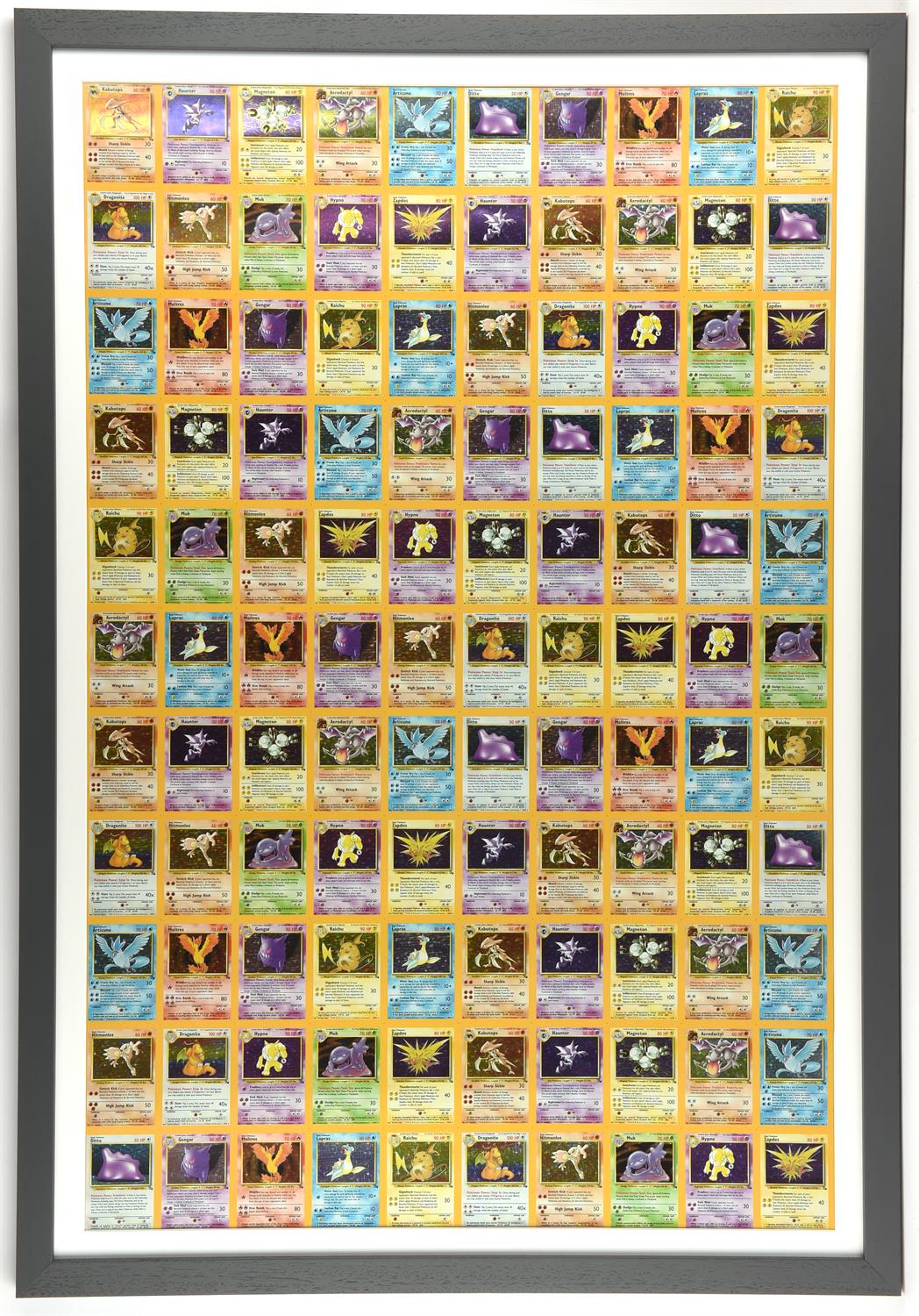 Pokemon TCG. Uncut Fossil Holo Sheet. This lot contains a framed uncut sheet featuring the