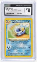 Pokemon TCG. Italian Light Vaporeon from Neo Destiny, graded CGC 10 Gem Mint.