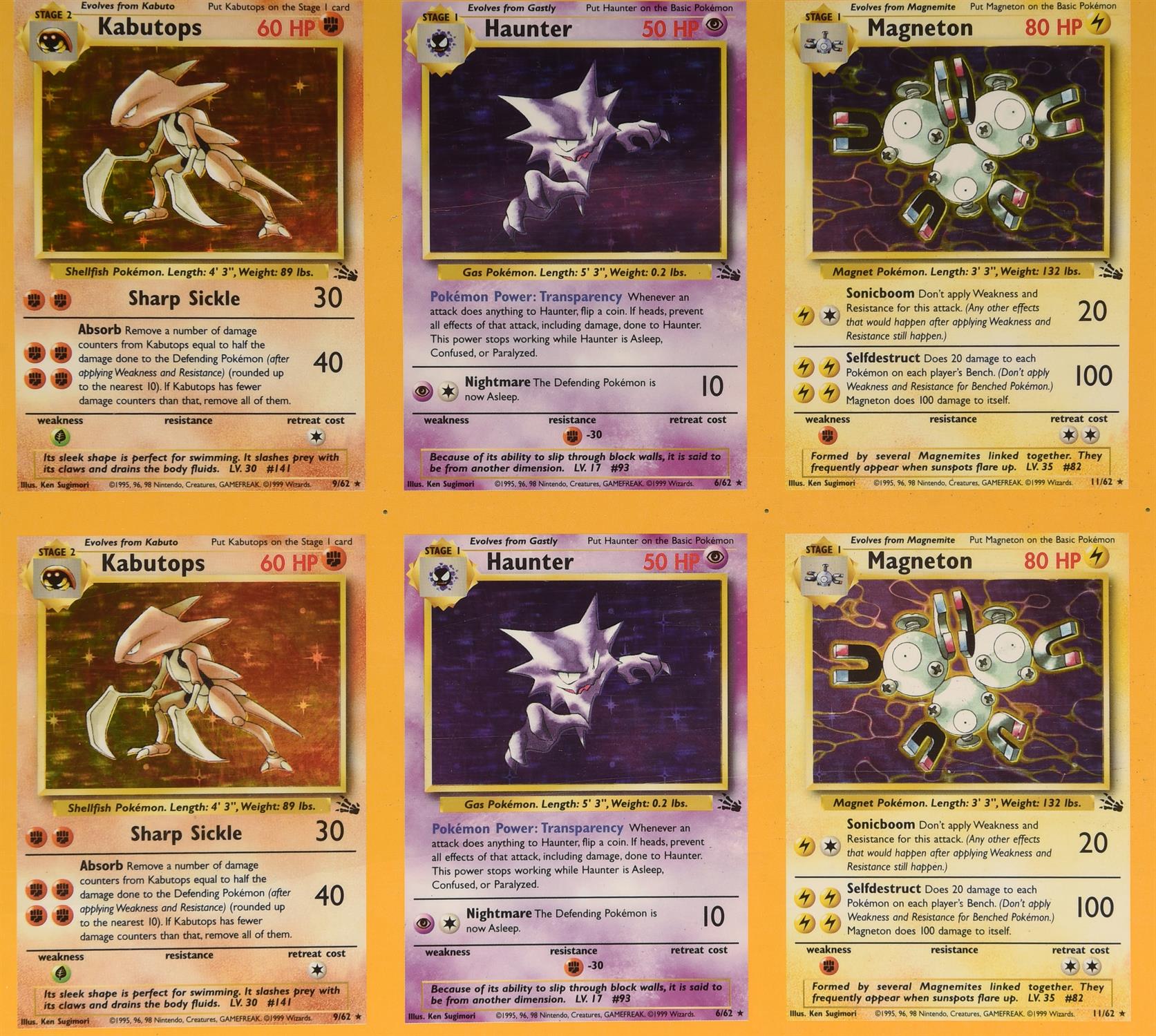 Pokemon TCG. Uncut Fossil Holo Sheet. This lot contains a framed uncut sheet featuring the - Image 4 of 13