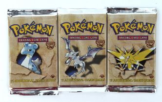 Pokemon TCG. Complete art set of Pokémon Fossil 1st edition sealed Booster Packs.