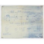 Large collection of Original Vintage Mechanical Blueprints - To include 1924 J.A.