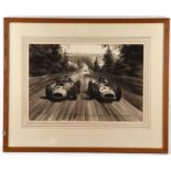 Michael Turner, 20th century watercolour, " 1957 German G.P. Nurburgring ", signed with title,