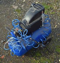 Draper 50 litres electric air compressor. Please note this lot has the standard Ewbank's standard