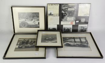 Fangio Maserati at Monaco 1957, black and white photograph and three others together with a framed