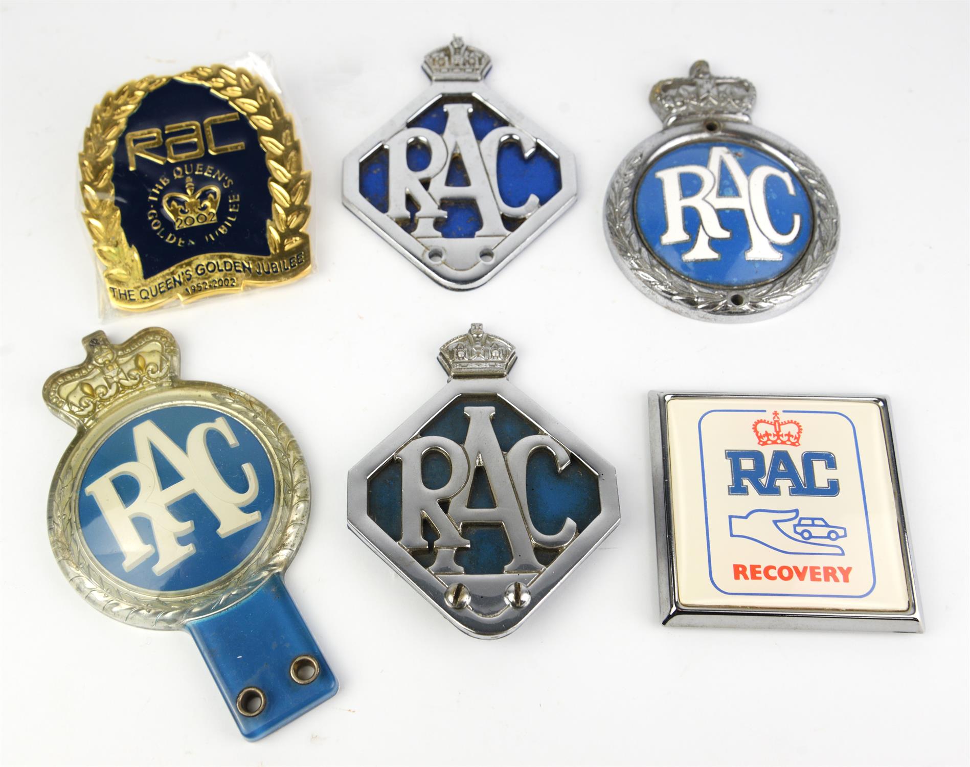Collection of 6 RAC Badges - To include RAC Queen Golden Jubilee Badge (1952-2002) in packet and