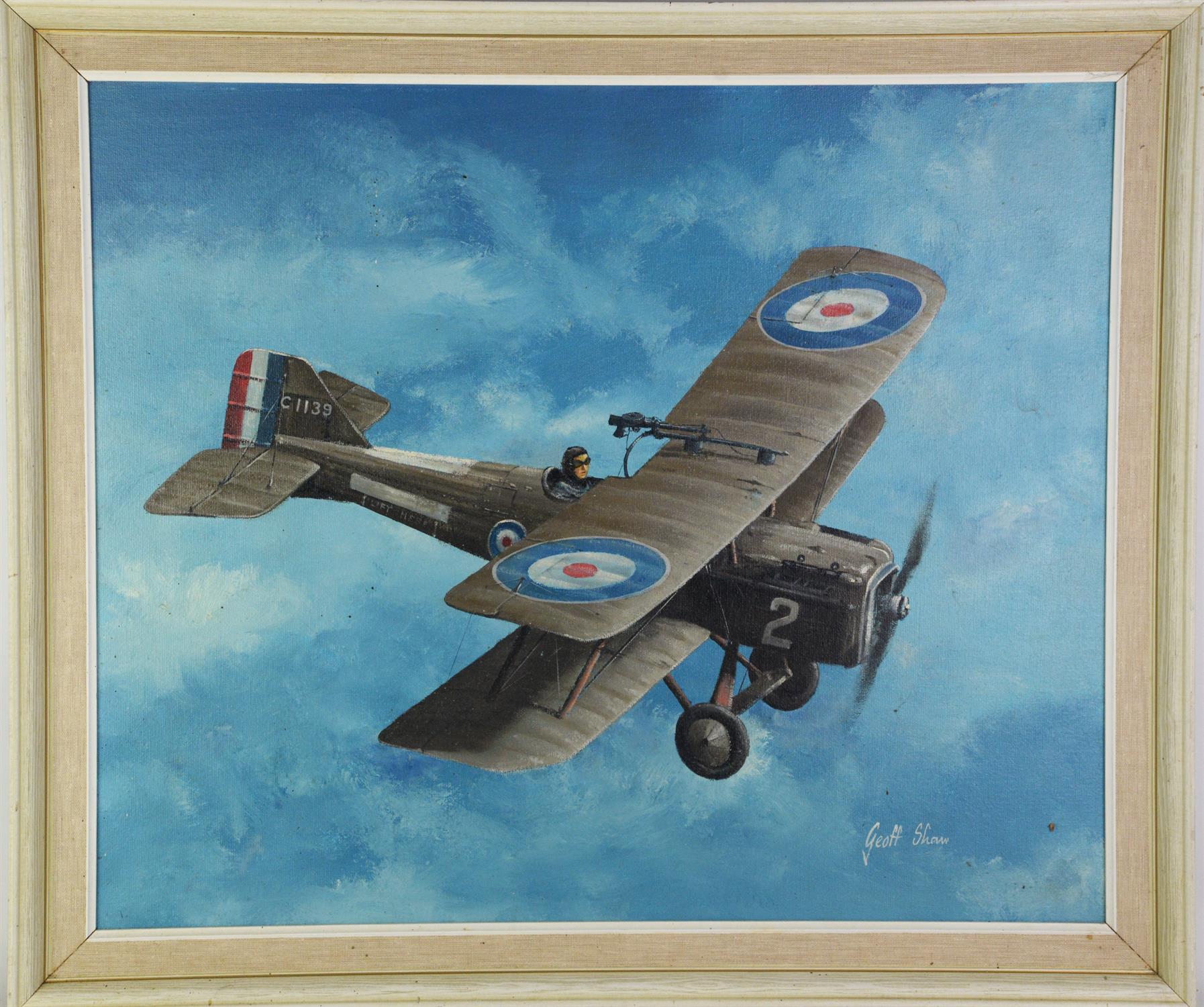 Geoff Shaw, SE 5A, flown by Capt K.L. Caldweklkl, 72 Squadron, oil on board, signed and dated 1977,