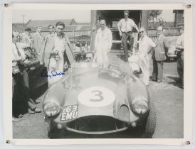 Roy Savadori - Signed Poster with his car Aston Martin DB3S and his team at Goodwood,