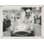 Roy Savadori - Signed Poster with his car Aston Martin DB3S and his team at Goodwood,