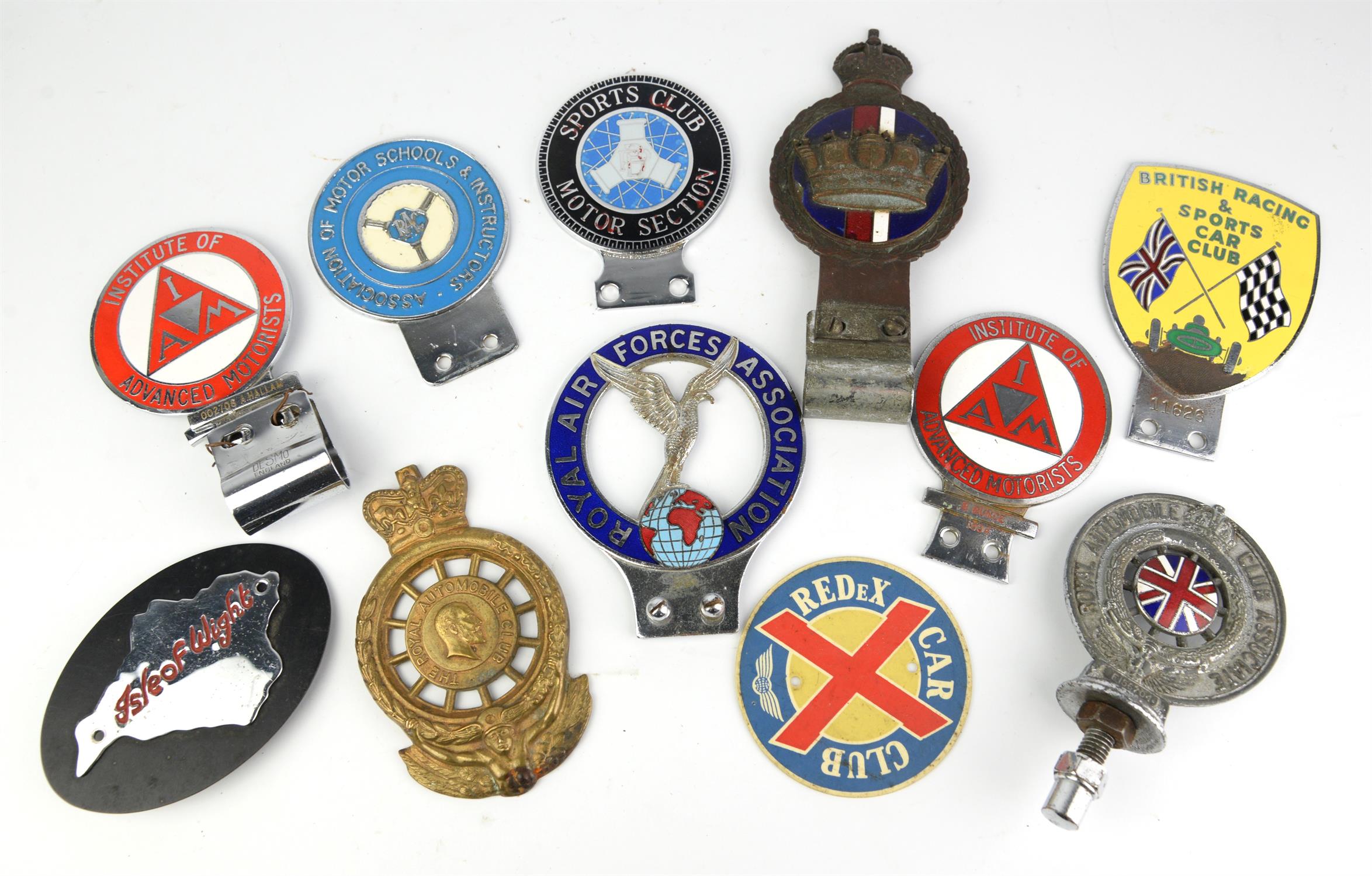 Collection of 9 Vintage Car Club and association Badges - British Racing & Sports Car Club (11626),