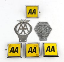 Amended Description: Collection of 6 Vintage AA badges - Automobilia Association AA badge marked V.