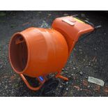 Bella orange electric cement mixer. Please note this lot has the standard Ewbank's standard buyers