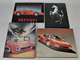 Ferrari – collection of items to include, Three wooden clocks (2x testarossa, 1x GTO),