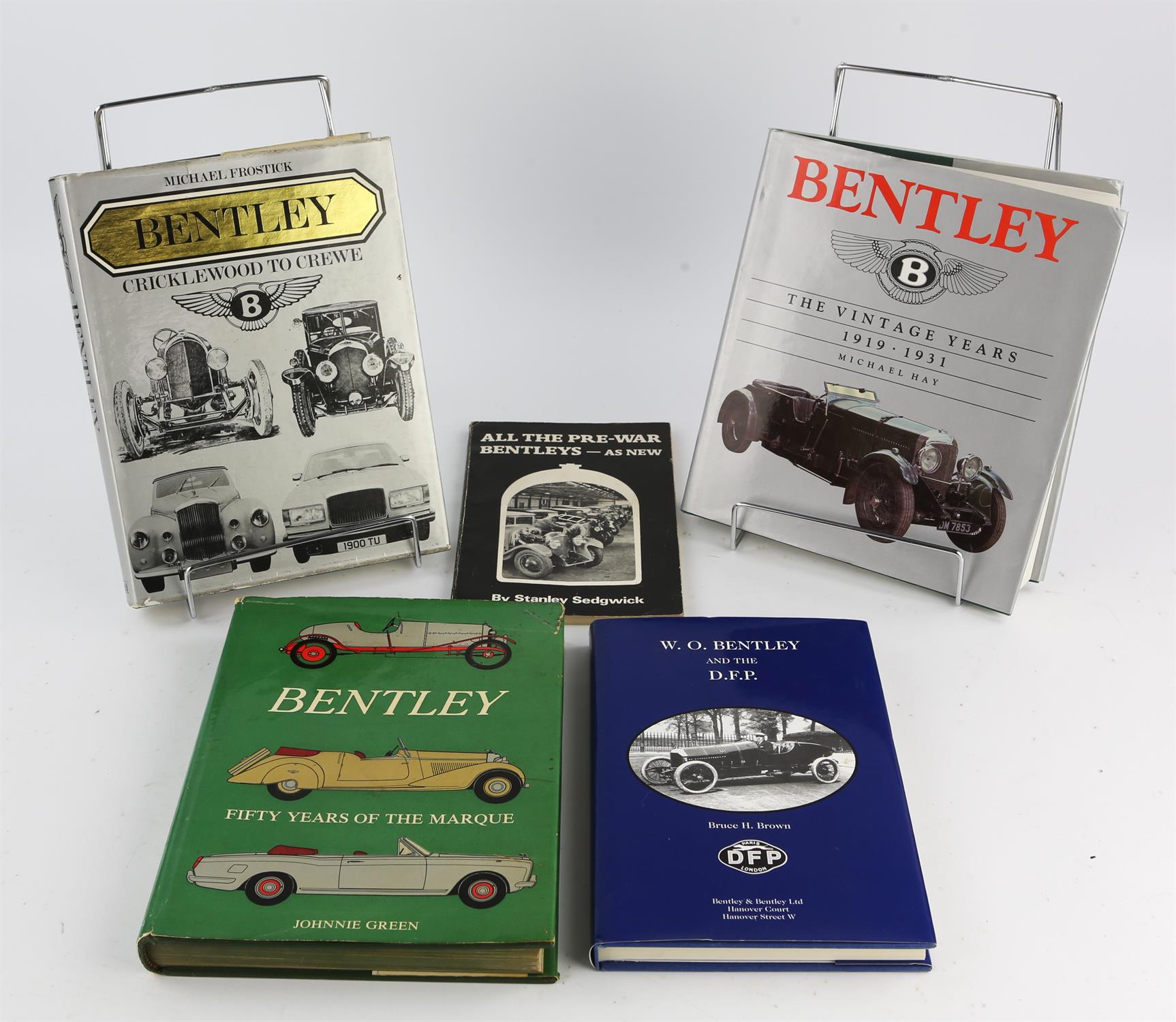 5 Bentley books - To include The Vintage Years 1919-1931 by Michael Hay, Bentley Cricklewood to