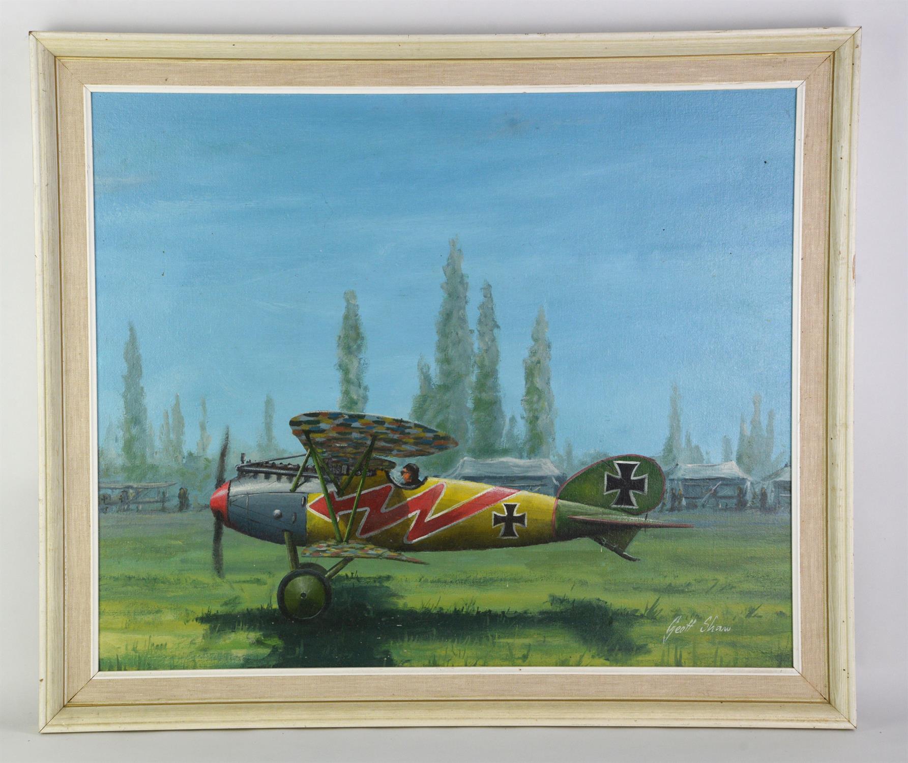 Geoff Shaw, Albatross DVa flown by Leutnant Von Hippel, of JASTA 5, oil on board,