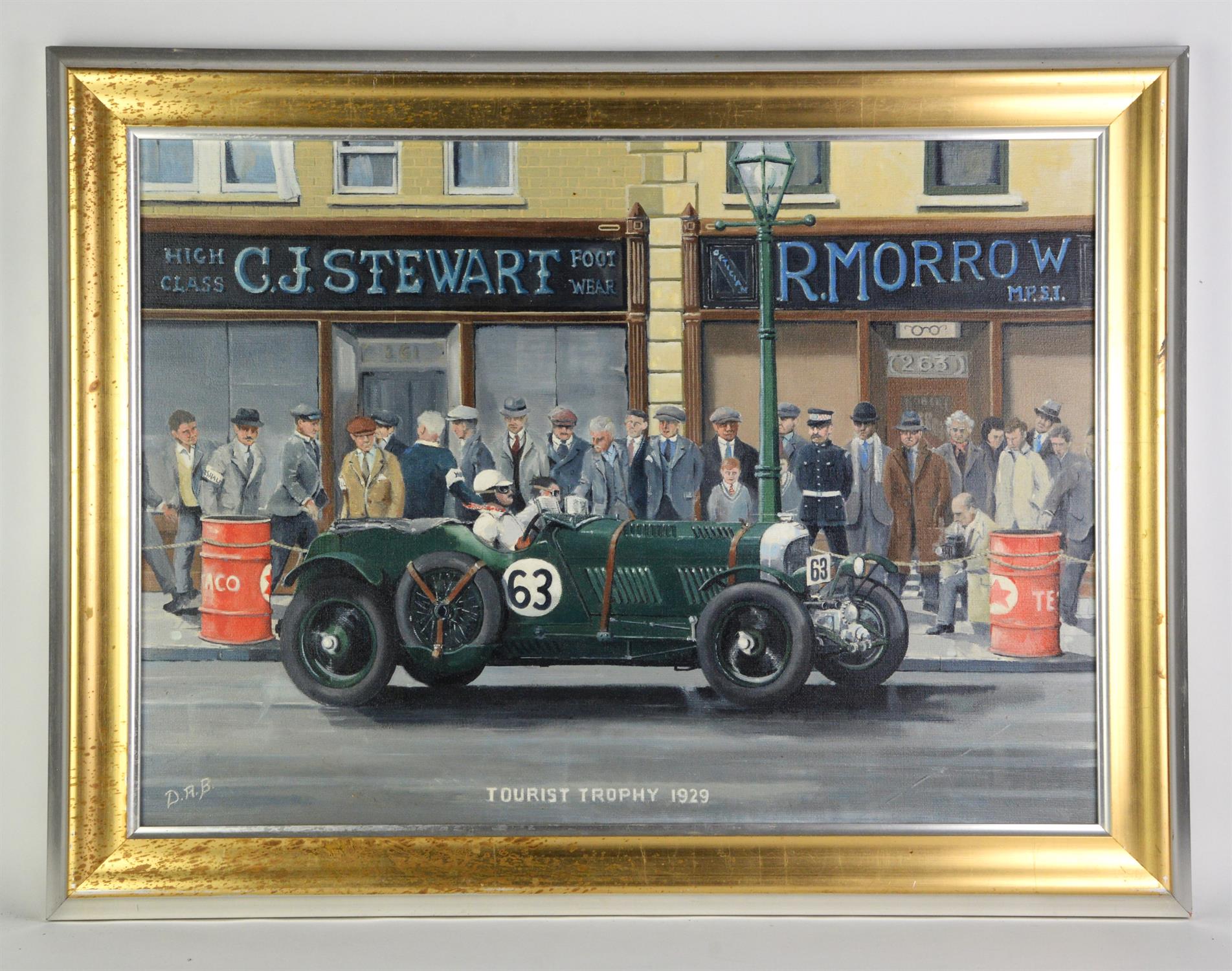 Dereck Anthony Brooks, Tourist Trophy 1929, oil on canvas, signed, 40 x 50cm. Please note this lot