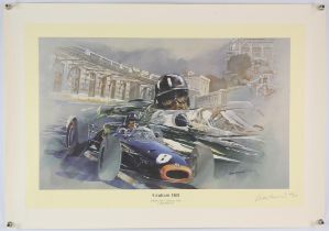 Craig Warwick - Five signed limited edition prints, Peter Collins in Ferrari Dino in Monaco 1958