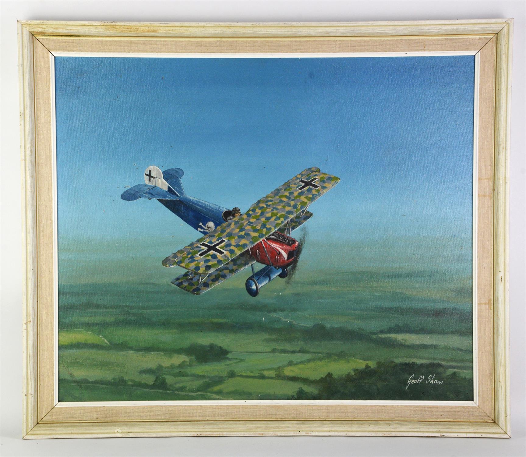 Geoff Shaw, Fokker D VII, flown by Georg Von Hantelman of JASTA 15, oil on board,