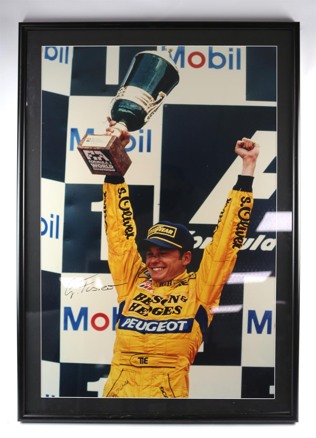 Giancarlo Fisichella - Signed Podium Photo from 1997 Belgian Grand Prix. Spa-Francorchamps,