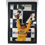 Giancarlo Fisichella - Signed Podium Photo from 1997 Belgian Grand Prix. Spa-Francorchamps,