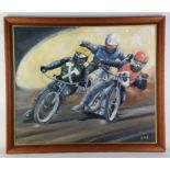 Dereck Anthony Brooks, Speedway in the 1950, oil on canvas, together with others, similar,