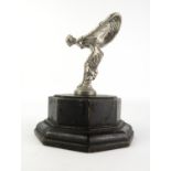 Rolls-Royce - Spirit of Ecstasy Mascot, screwed on a wooden base H18cm, Marked Rolls Royce Motors