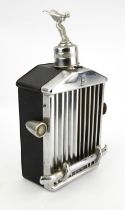 Rolls Royce - Vintage Musical Decanter in the form of a chromed Rolls Royce radiator grille with
