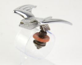 Swallow Chrome Car Mascot, 20th century, Art nouveau style, Mounted on a screw with washer and