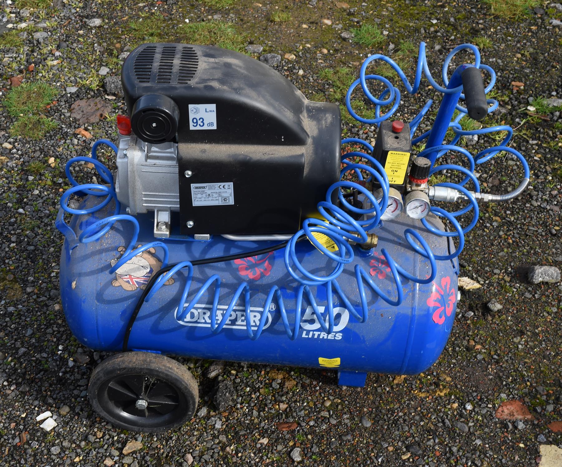 Draper 50 litres electric air compressor. Please note this lot has the standard Ewbank's standard - Image 2 of 2