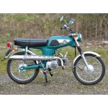 1969 Honda SS50 4 Speed. Registration number: BHY 973H. This Honda SS50 was restored in 2020 prior