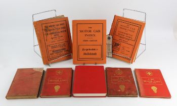7 Vintage Motor Car Books - Three volumes of the Motor Car index, 1929 listing cars made between