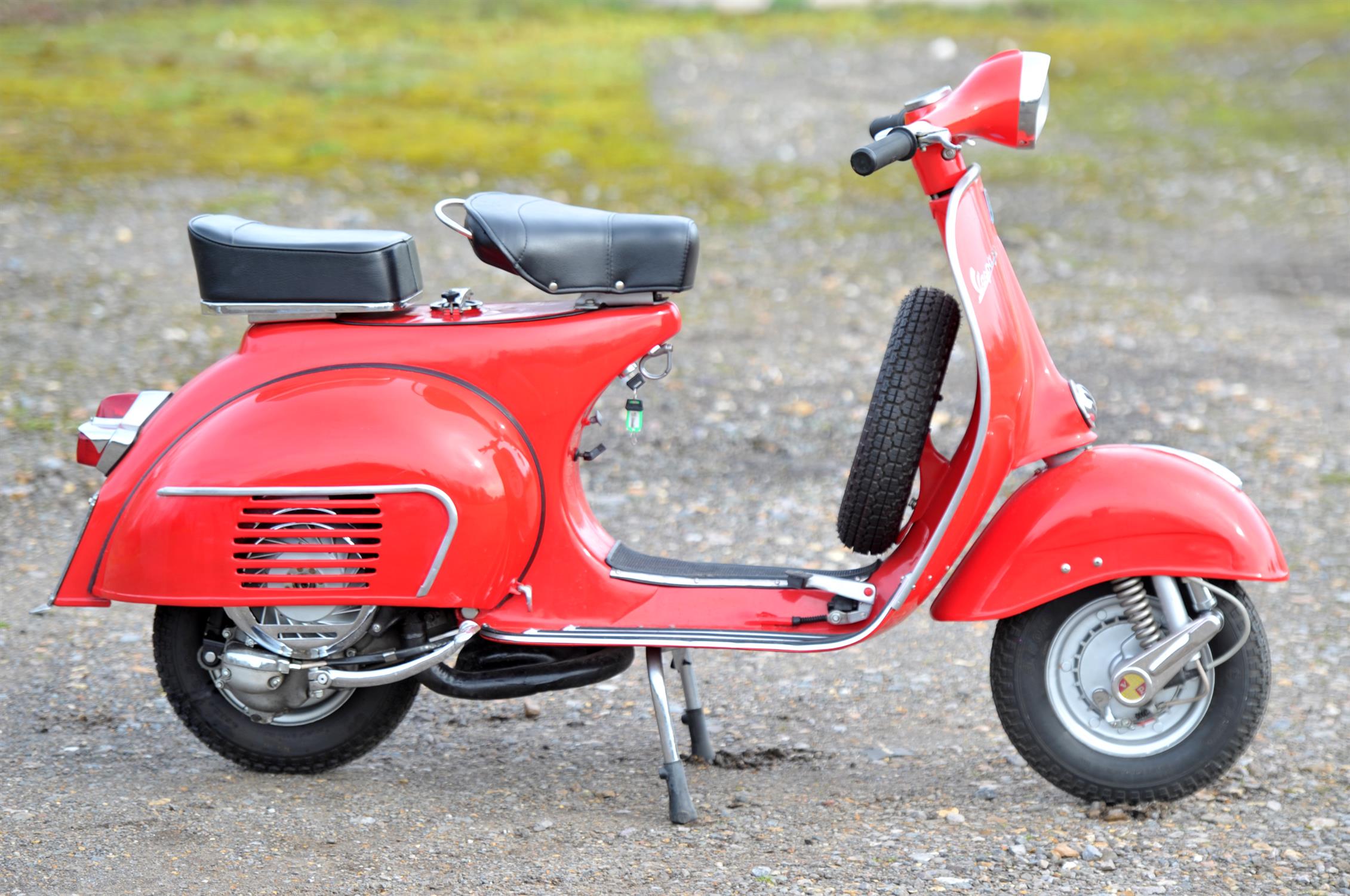 1961 Vespa VBB Standard 150cc 4 Speed. Registration number: 864 XVN. It was imported into the UK