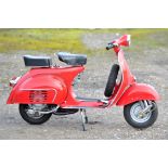 1961 Vespa VBB Standard 150cc 4 Speed. Registration number: 864 XVN. It was imported into the UK