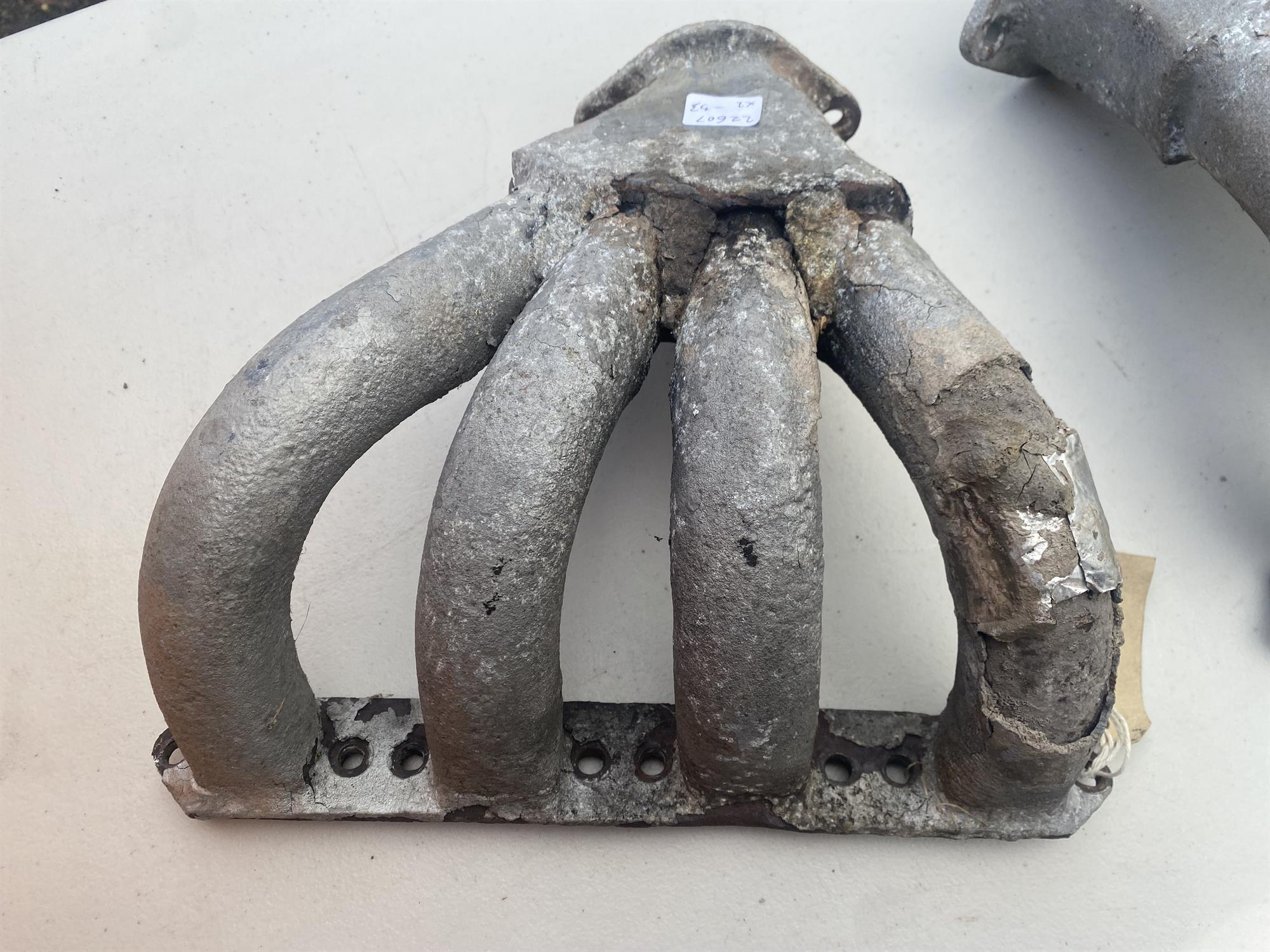 Pair of vintage Bugatti type 44 straight 8 exhaust manifolds, as found condition. - Image 3 of 3