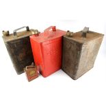 Three Vintage Petrol Cans - To include Shell-Mex BP red can and two others (H28cm),