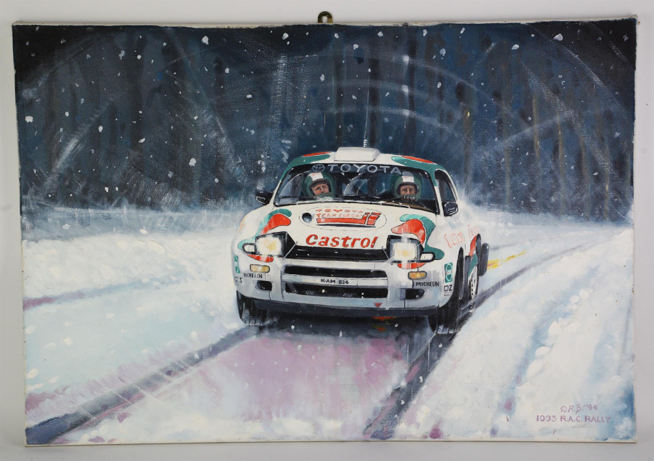 Dereck Anthony Brooks, 1993 R.A.C. Rally, oil on canvas, unframed, signed and dated 94, 45 x 65cm.