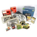 Selection of car parts - To include 2 x Ring rectangular fog lights (boxed), 2 x Hella H4