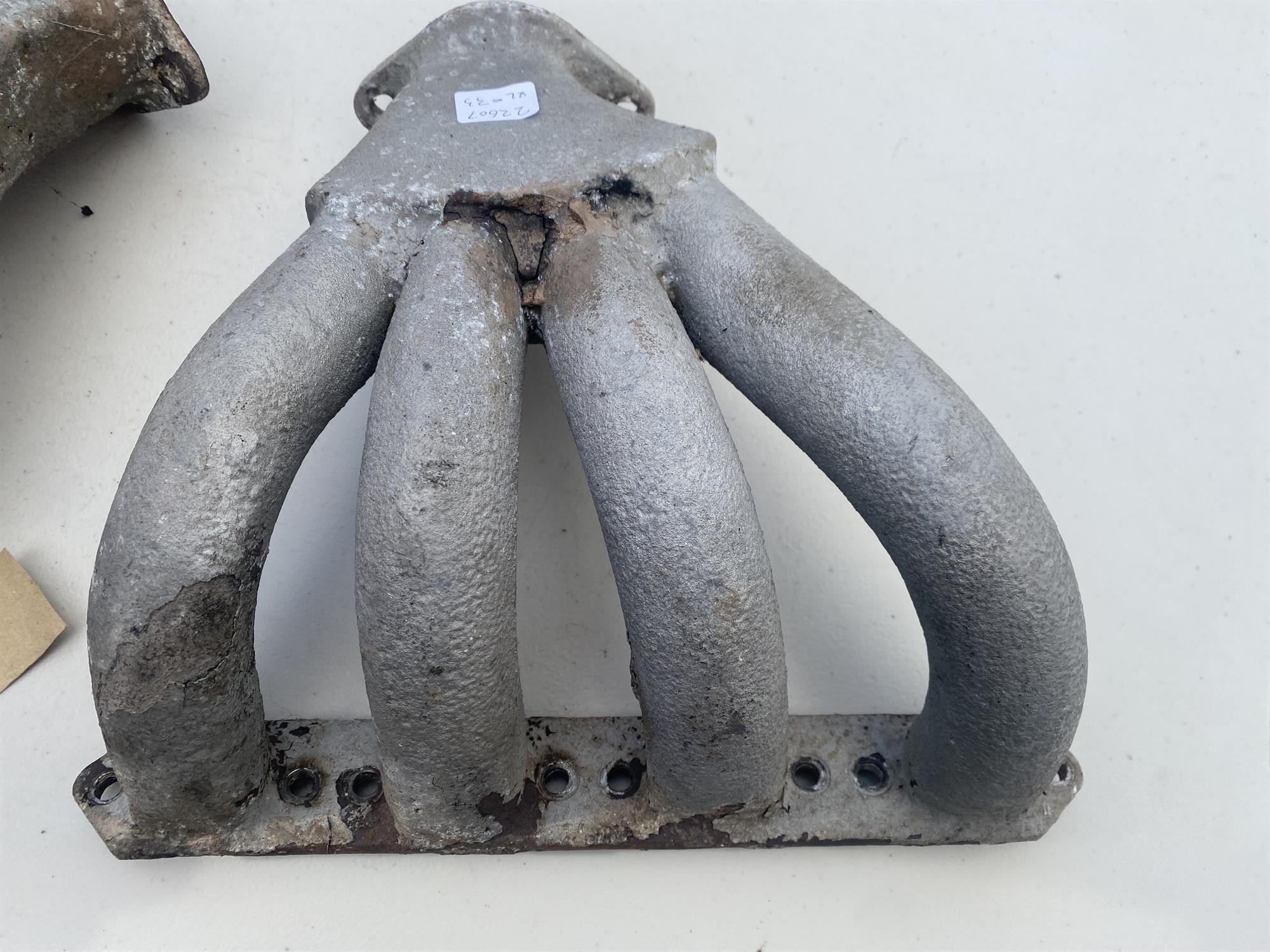 Pair of vintage Bugatti type 44 straight 8 exhaust manifolds, as found condition. - Image 2 of 3