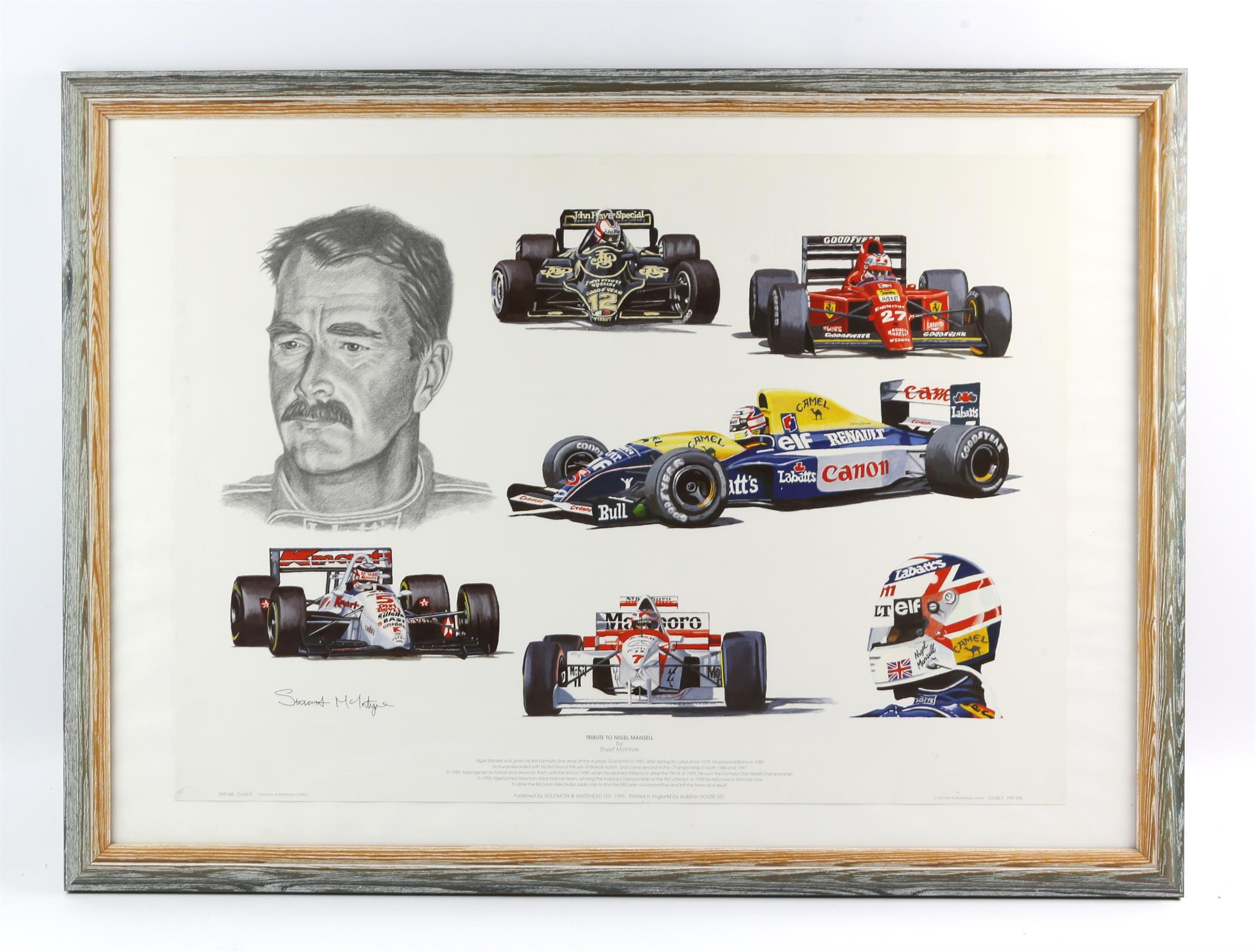 Collection of Four F1 prints - 50 years of the World Championship -1950 to 1999 framed print - Image 2 of 4