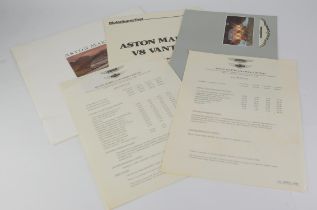 Collection of Aston Martin Lagonda brochures. To include Aston Martin and Lagonda Range original