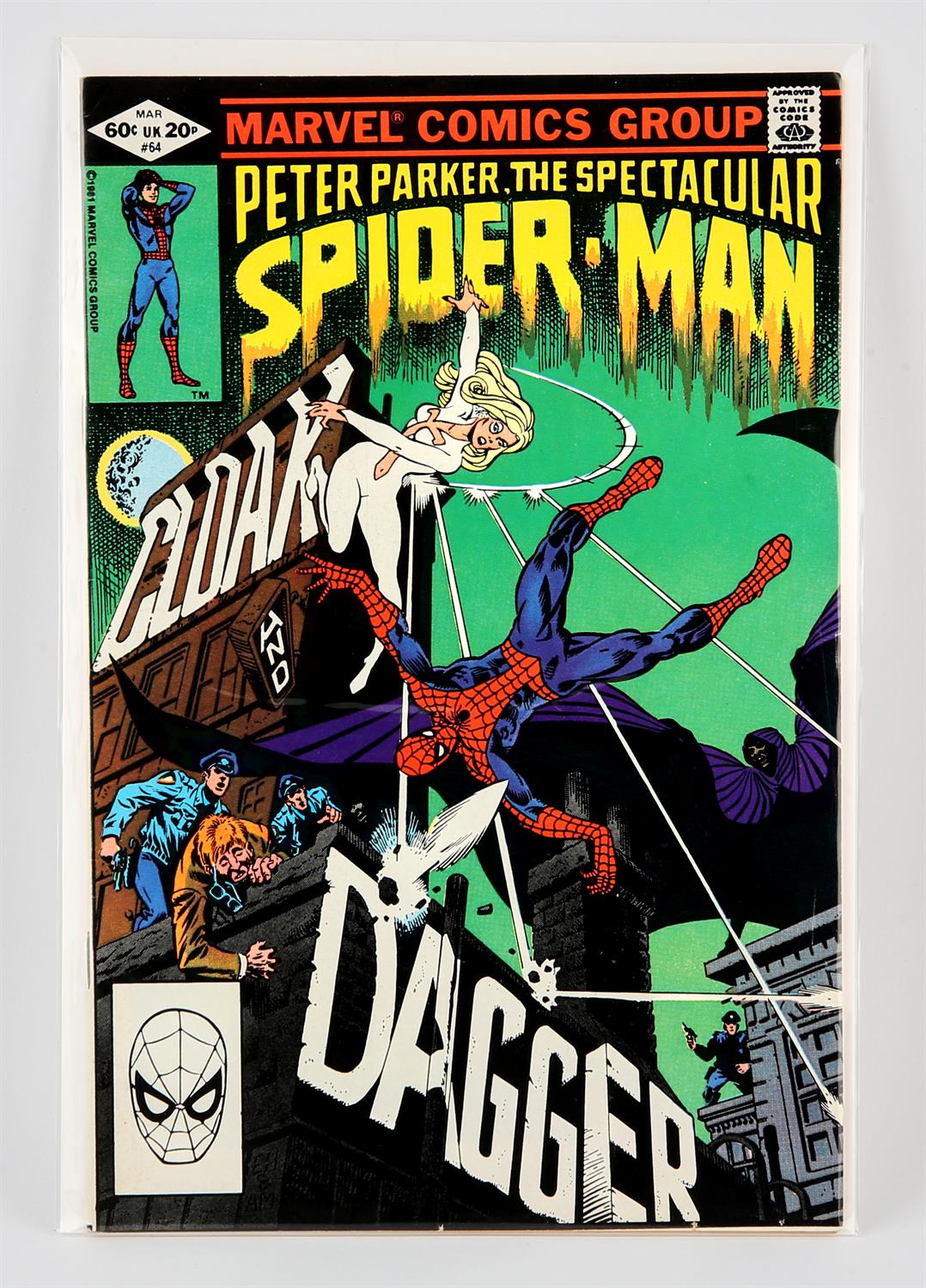Marvel Comics: Peter Parker The Spectacular Spider-Man No. 64 featuring the 1st appearance of Cloak