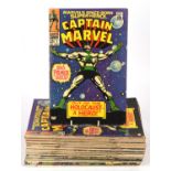 Captain Marvel (Marvel) 39 comics from No 1 issue 1968 onwards, No's 1-6, 8-21, 23, 25-30, 34,