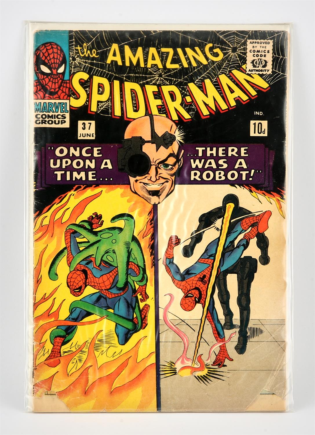 AMMENDED DESCRIPTION Marvel Comics: The Amazing Spider-Man No. 37 (1966). Featuring the 1st