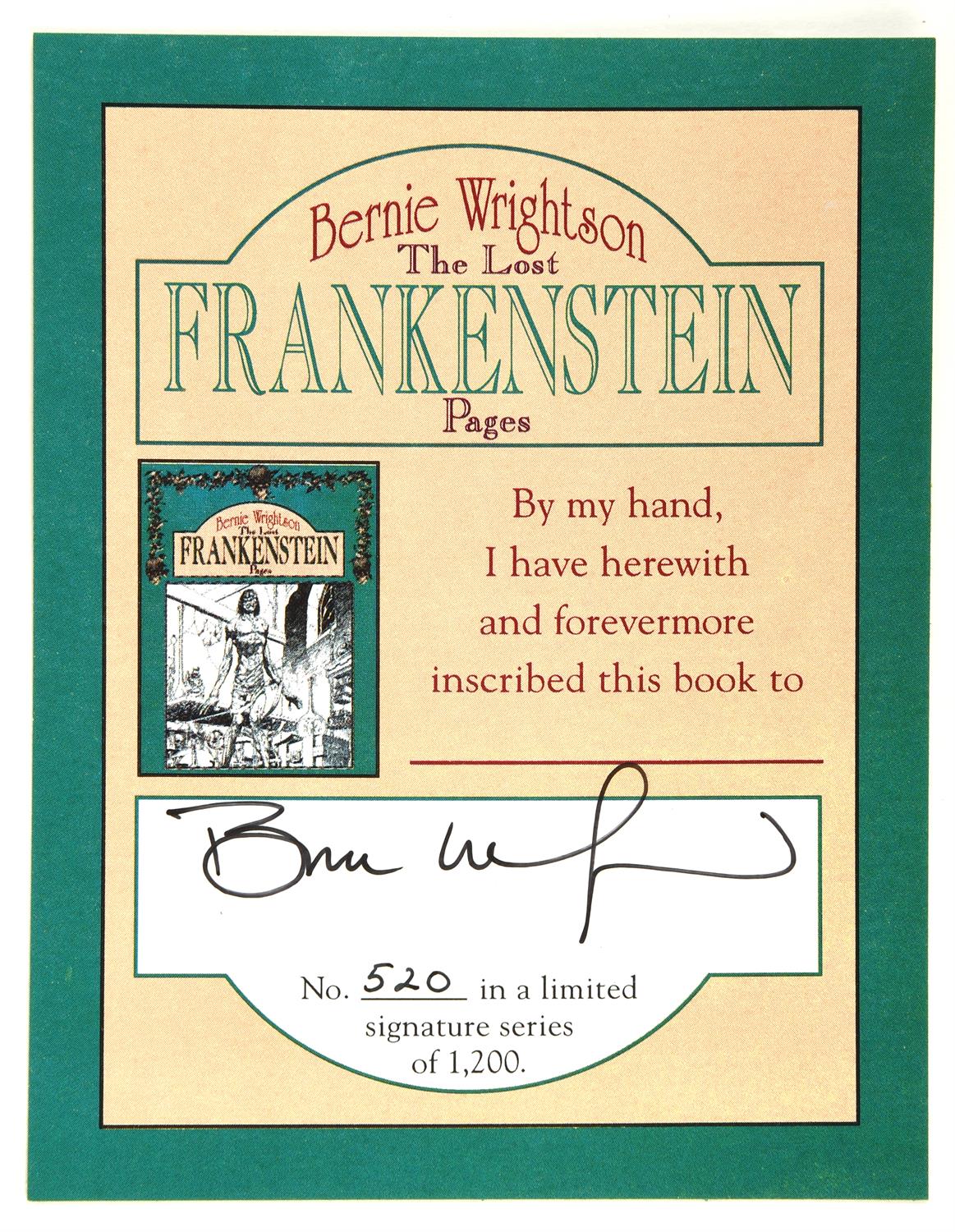 Bernie Wrightson: The Lost Frankenstein Pages book, signed and numbered edition. - Bild 3 aus 3