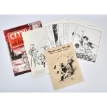 A collection of rare, signed Comic book Artist portfolios, and prints. A collection of 3 comic