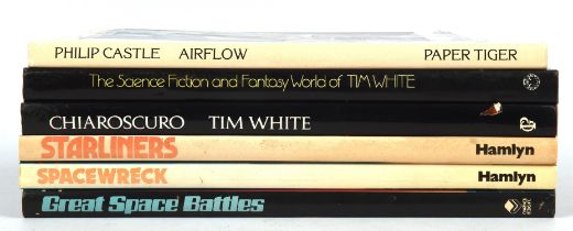 Science-fiction artbooks: A group of eleven (11) hardcover vintage science fiction artbooks and