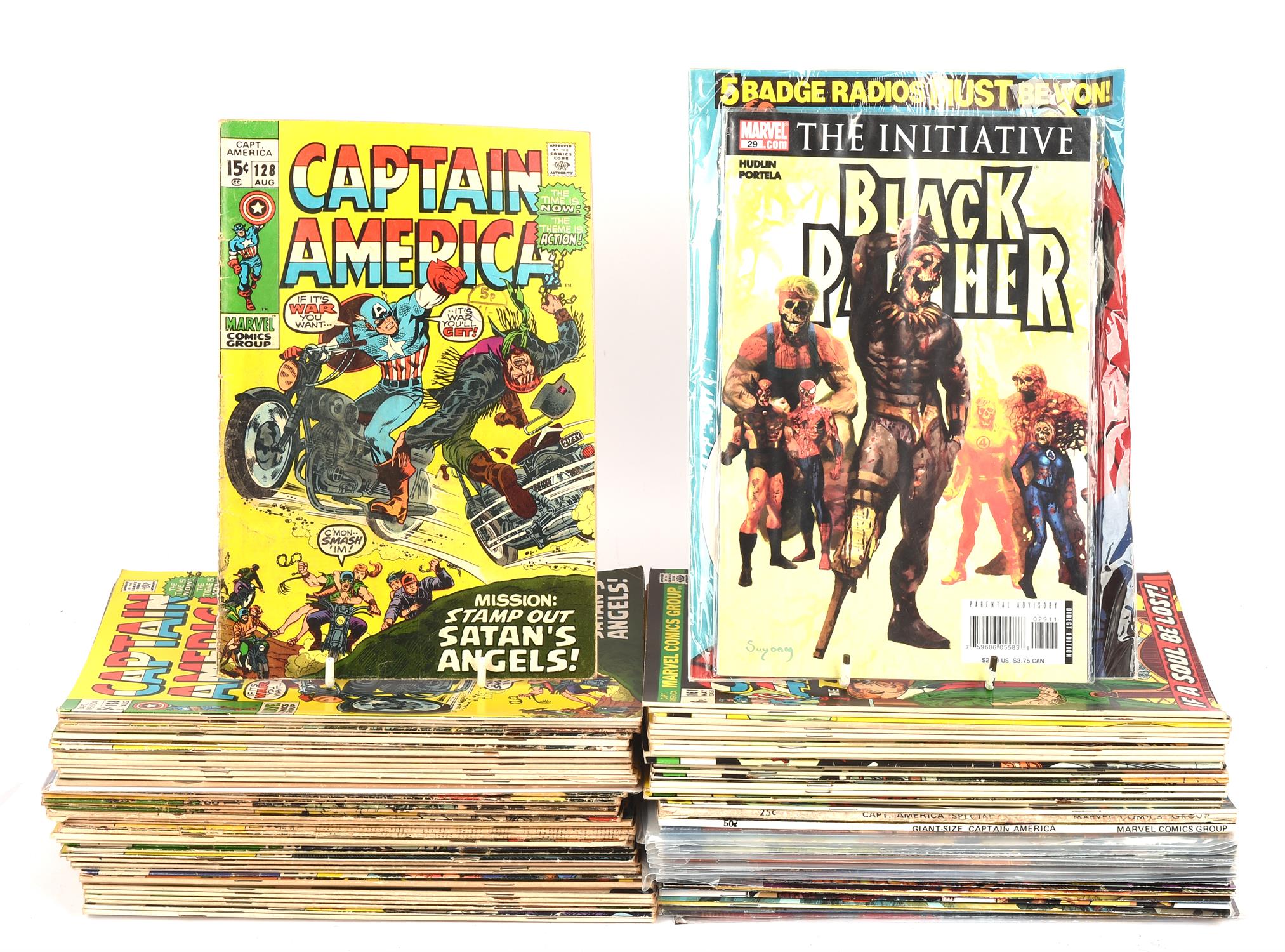 Captain America (Marvel) 70+ comics from 1967 onwards, No's 100-112, 114, 115, 118-135, 137, 146,